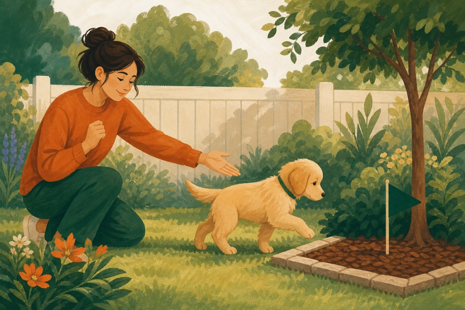 Apprentissage positif de la propreté dans le jardin